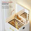 Dressing Table with Motion Sensor lighting, Charging Socket, Foldable Cosmetic Mirror and Stool-434198746
