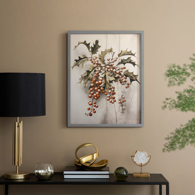 «Christmas Holiday Art DCLxxxx», reproduction d'art encadrée - bois massif