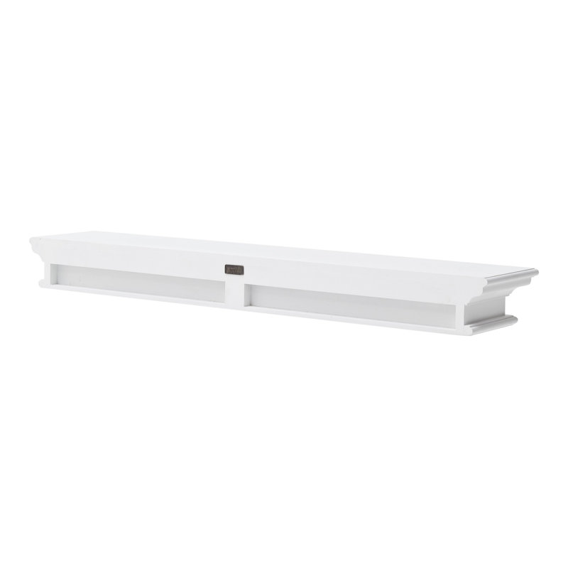 Tablette flottante en bois d'acajou massif, Blanc