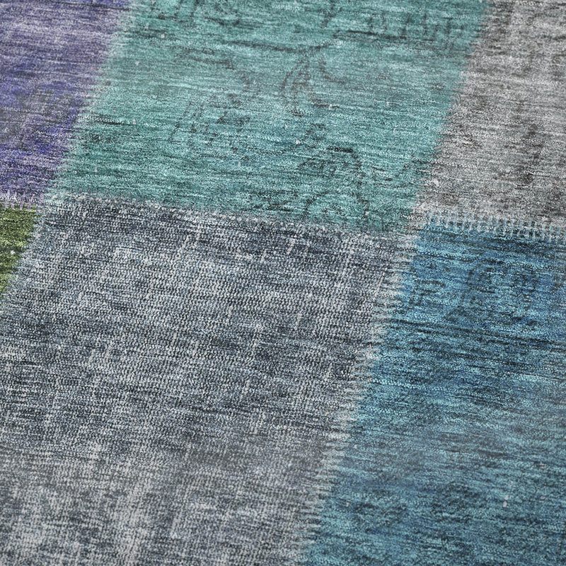 Jeté patchwork Addison Sherpa ASB663, Vert