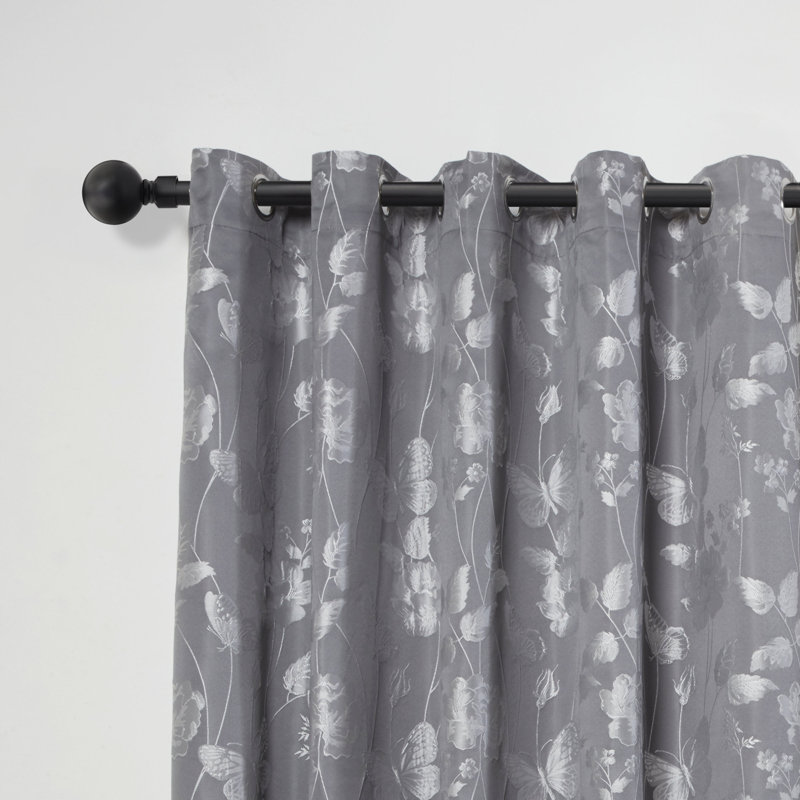 Abe Riegelsville Ball Extendable Eyelet Curtain Pole and Hardware Set, 1.2 - 2.1m, Matt Black