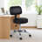 Fea Rolling Medical Drafting Swivel Stool, Round  Padded Seat, Low Back-117561265