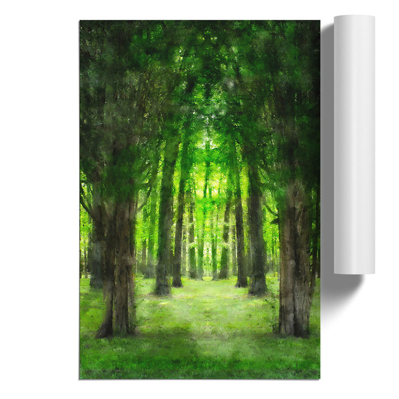 Green Forest Painting - Frameless Print, 30cm H x 21cm W x 0.1cm D