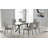 Unfinished Glass Top Metal Base Dining Table-2071230597