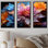 «Colorful Cornflowers Abstraction I», ensemble d'art mural sur toile