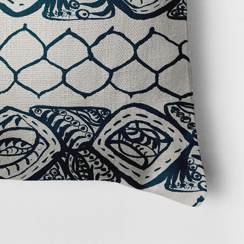 Housse de coussin carrée/insert, Sarcelle, Géométrique 2
