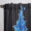 Nuage d'encre rouge et bleu sur fond noir - Rideau abstrait - Velours obscurcissant - 1 panneau