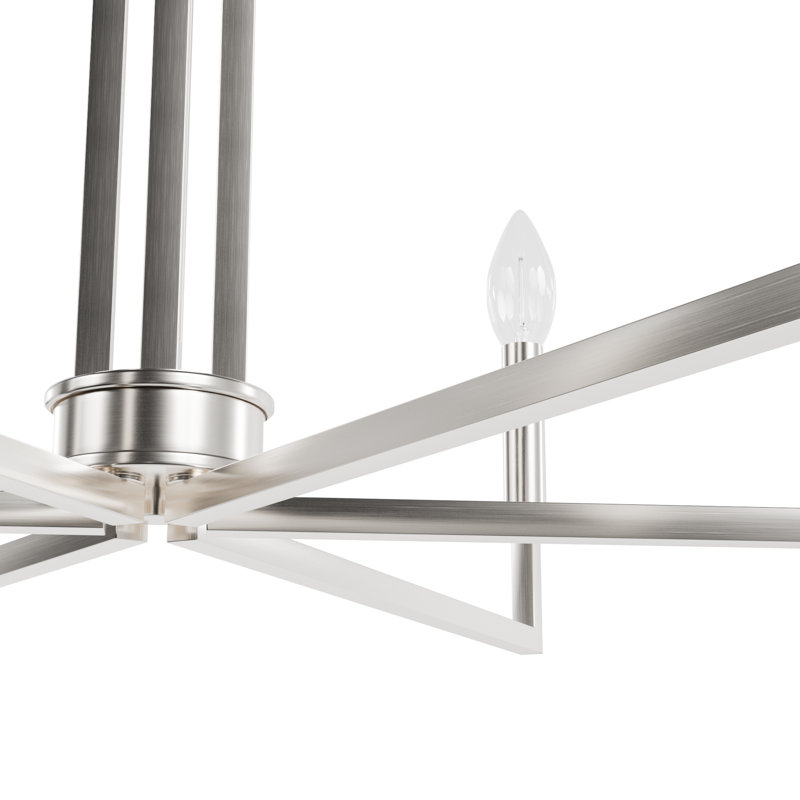Lustre géométrique classique à 6 lumières, Nickel brossé