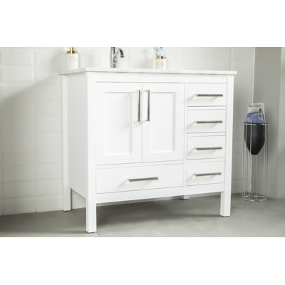 Meuble-lavabo 36 po avec lavabo en porcelaine intégré Avery