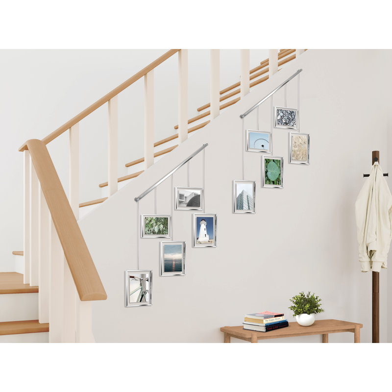 Chrome Floating Wall-Mounted 4x6 Picture Frame Set