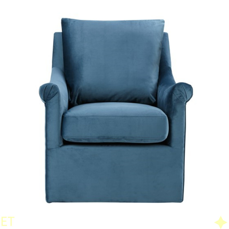 Fauteuil pivotant Deanna, fauteuil d'appoint pivotant rembourré