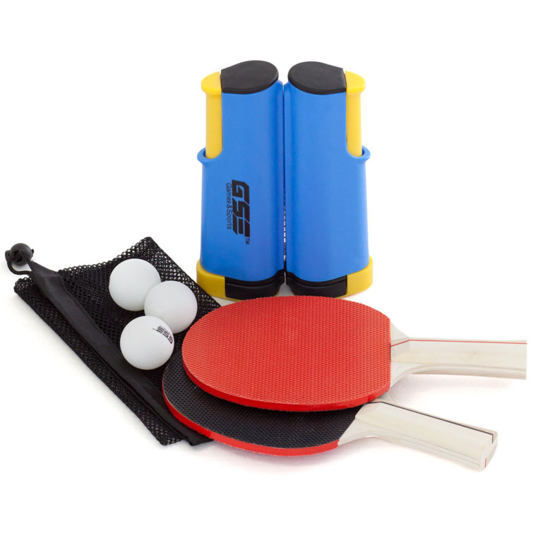 GSE Games & Sports Expert Table Tennis Set with Retractable Ping Pong Net &  Post, 2 Paddles & 3 Ping Pong Balls
