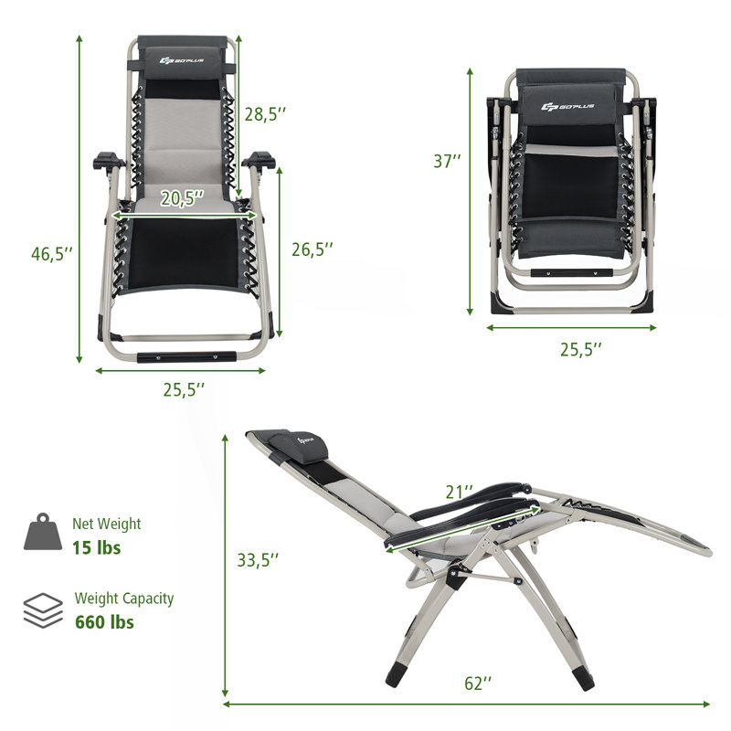Chaise inclinable et pliante Zero Gravity