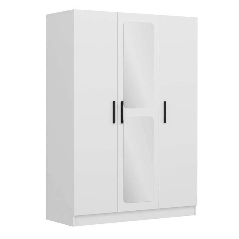 Armoire moderne blanche 53,1 po x 82,7 po x 20,5 po | 100% panneau de particules enduit de mélamine, épaisseur: 0,7 pouce | Tablettes réglables (capacité de 5 kg), conception élégante de couleur unie pour des solutions de rangement élégantes