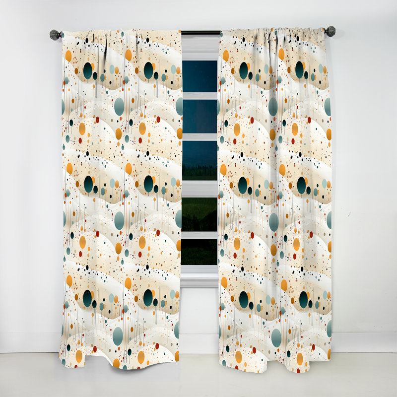 Motif à pois terreux - Rideau abstrait - Rideau abstrait obscurcissant - 1 panneau, L 52 po x L 108 po