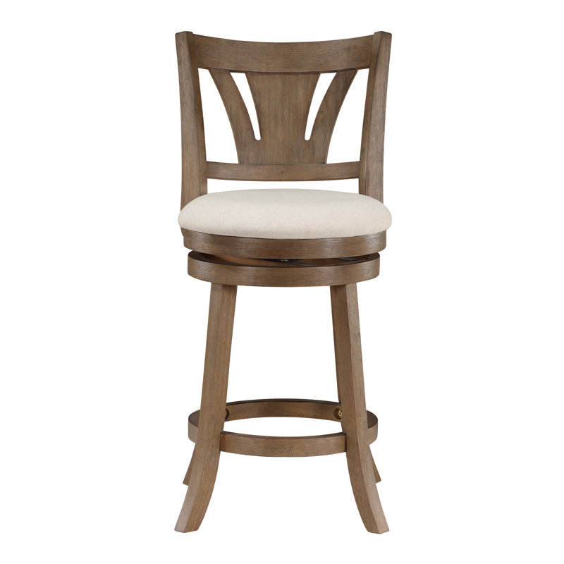 Hypatos Swivel Upholstered Counter Stool, Cream