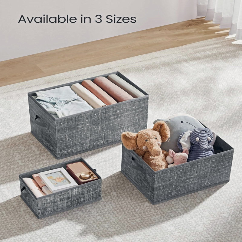 Storage Baskets, Set Of 3 Fabric Storage Bins