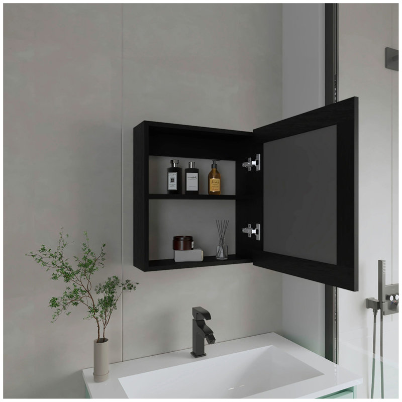 Pharmacie avec miroir inclus, Noir