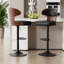 Bar Stools Set of 2 Seat Adjustable Height 62.2-85.1cm Bentwood Swivel Barstools with Back & Footrest - PU Leather Upholstered Bar Chair for Bar, Kitchen, Dining Room-522226693-529745439-529745437