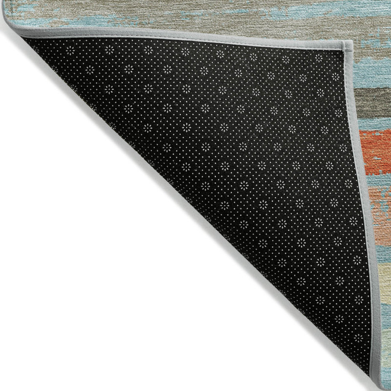 Sylira Blue Washable Indoor-Outdoor Rug - , 2'3" x 7'6"