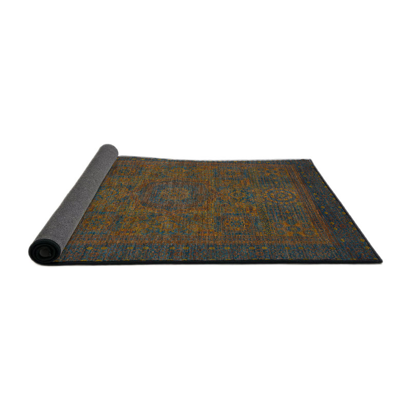 Tapis décoratif multicolore à motif abstrait, Rond 8 pi