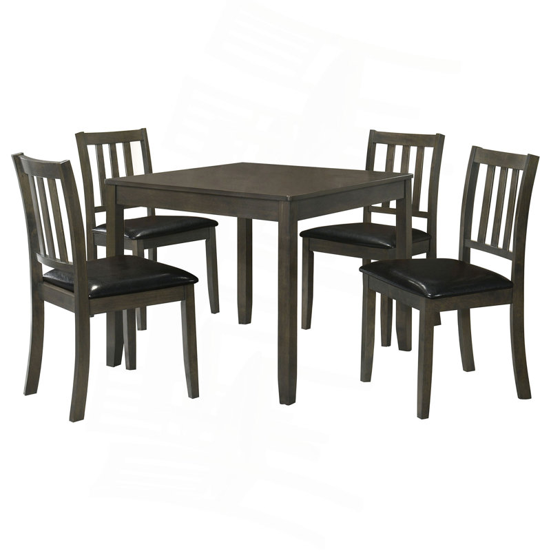Ensemble de salle à manger en bois, Gris anthracite