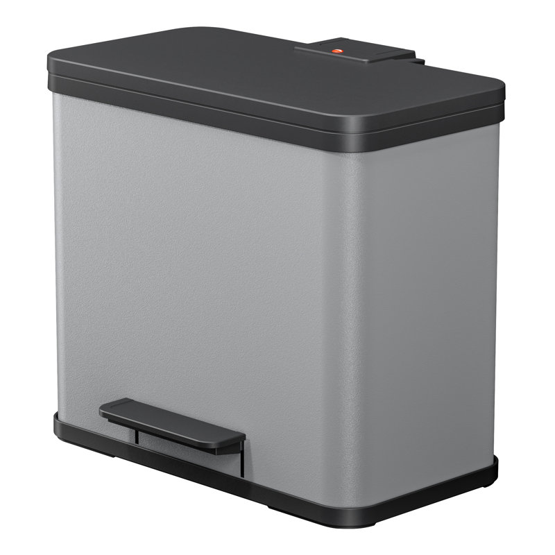Step On Rubbish Bin, 26 L., Black/Light Grey