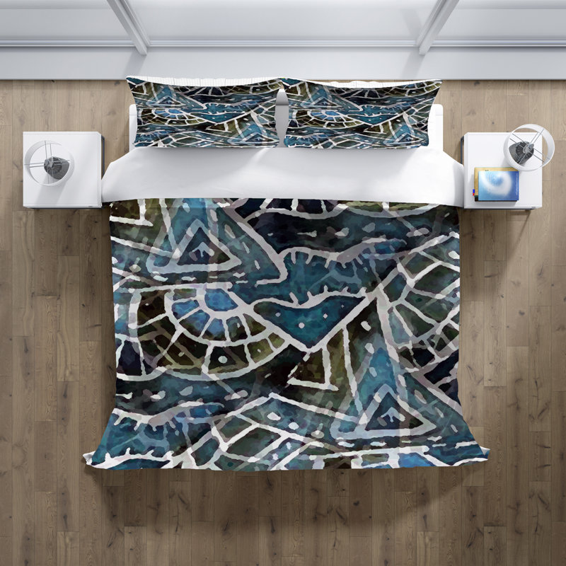 Polyester Abstract Duvet Cover, Twin Duvet Cover + 1 Queen Sham