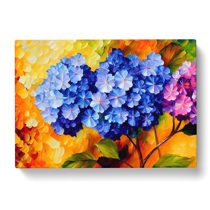 Hydrangea Flower Painting Vol.2 - Wrapped Canvas, 35cm H x 50cm W x 3cm D