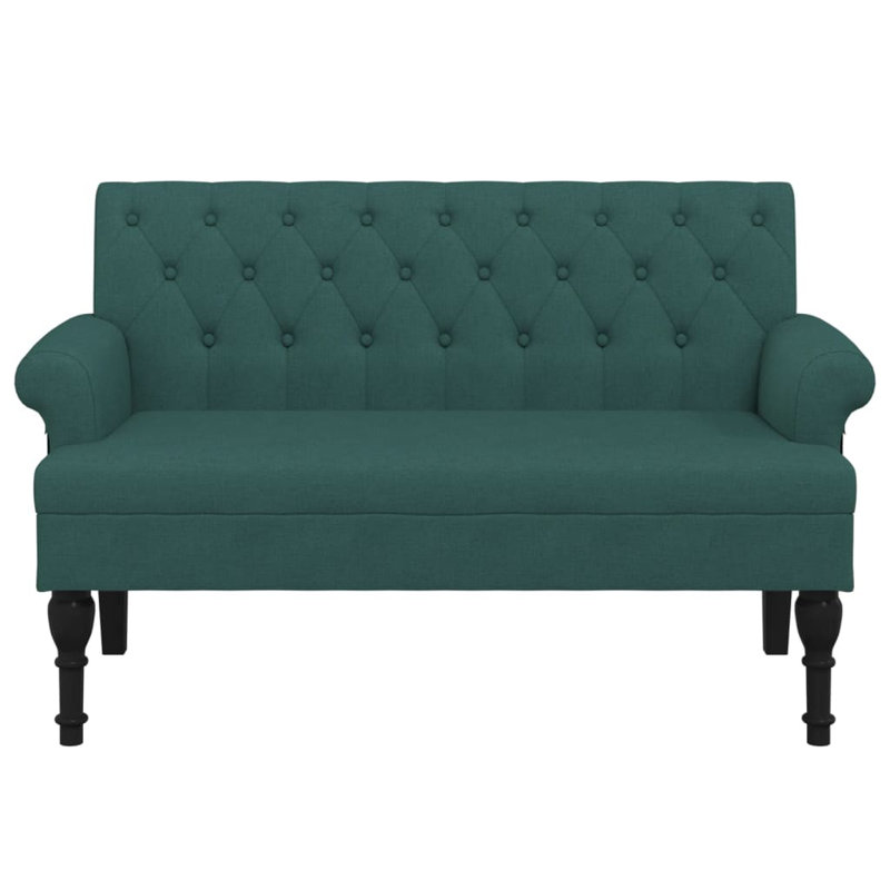 Cioeta 47” W Small Loveseat, Fabric Chesterfield Sofa, 2 Seater Couch for Living Room, Dark Green