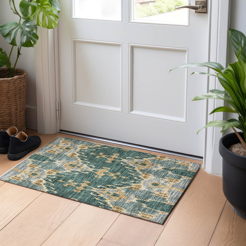 Premium Machine Washable Prisco Cactus Rug, Rectangle 1'8" x 2'6"