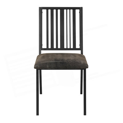 Zudora Synthetic Leather & Black Finish Side Chair (Set Of 2)