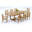 8 Seats 9 Pcs Grade-A Teak Wood Dining Set: 118" Double Extension Mas Oval Trestle Leg Table And 8 Granada Stacking Arm Chairs #11GR2708-1259819270