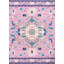 Tapis géométrique rose fait à la main-21964984