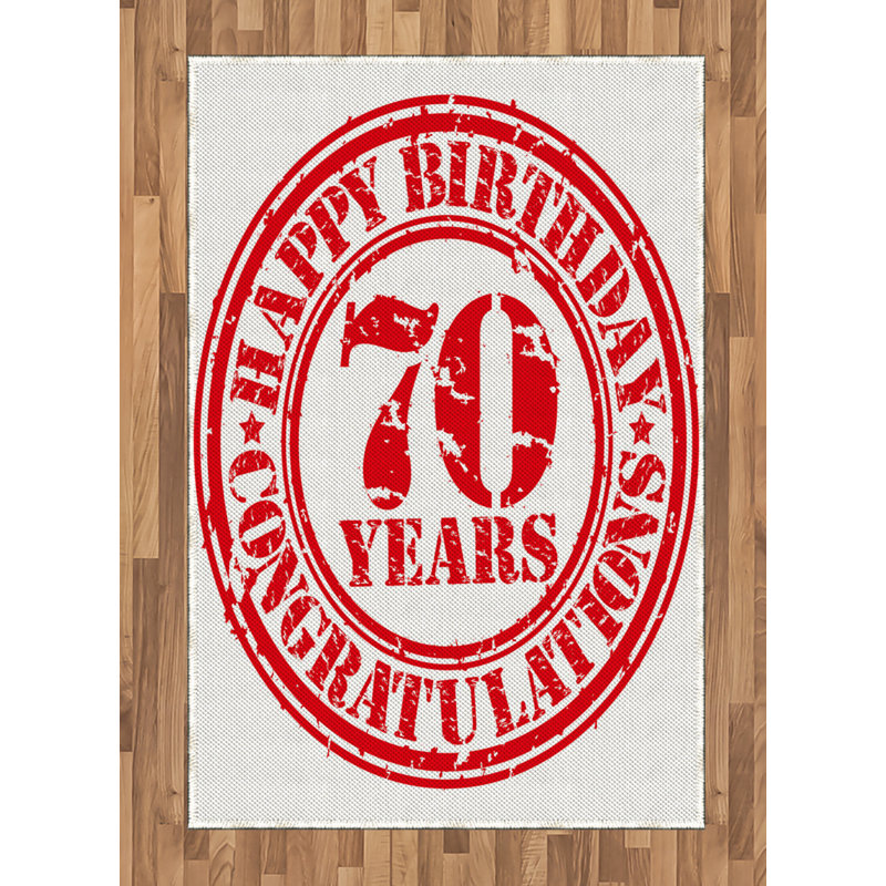 Tapis décoratif 70th Birthday High Density, Rectangle— 4 pi x 5 pi 8 po