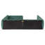 Lit double tapissier en velours vert citrouille-131204989