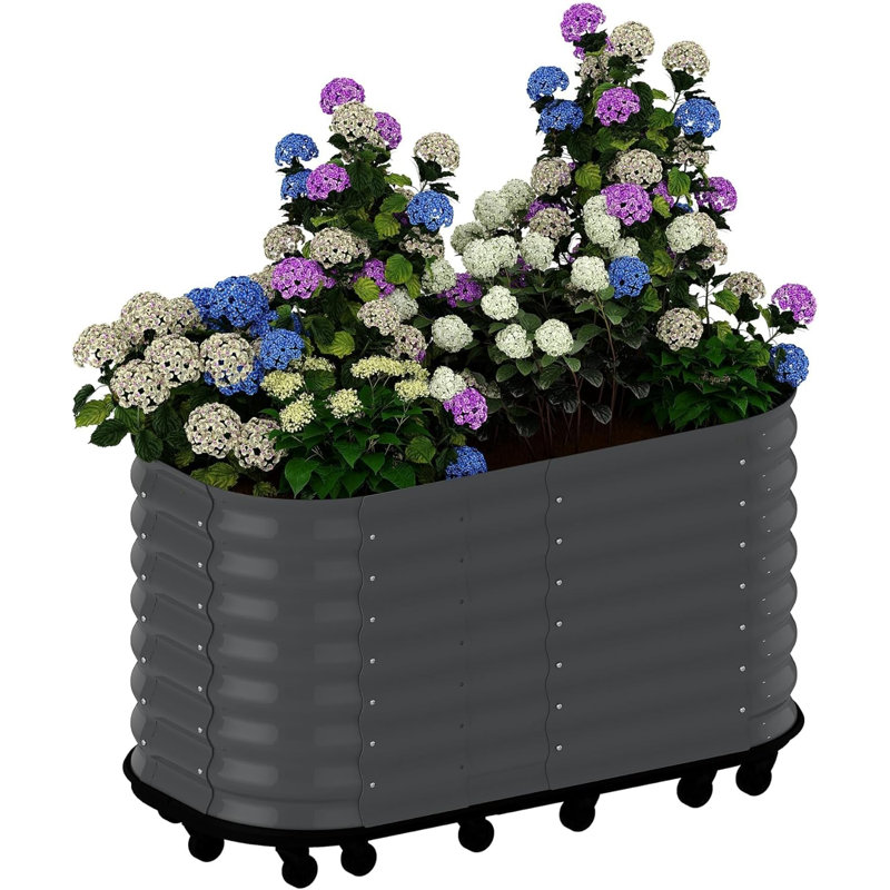 Raised Garden Bed, 50cm H x 60cm W x 195cm D, Gray
