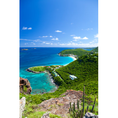 High Angle View Of Anse Des Flamands - Wrapped Canvas Print