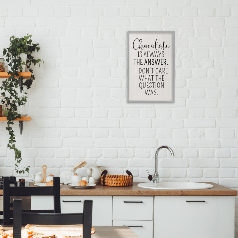 Giclée encadrée «Chocolate Is Always The Response» par Lux + Me Designs, Estampe numérique Farmhouse, H 18 po x l 12 po