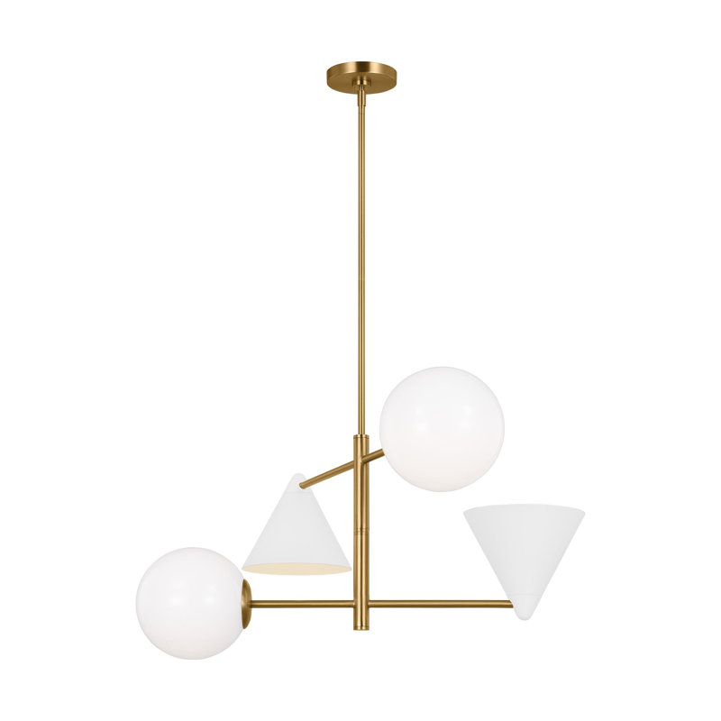 Cosmo 4 - Light Chandelier, White, 16.12" H x 28" W x 28" D