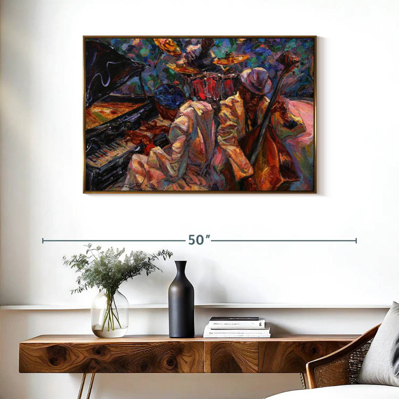 Jazz Band, Cadre flottant doré, 37 po x 25 po