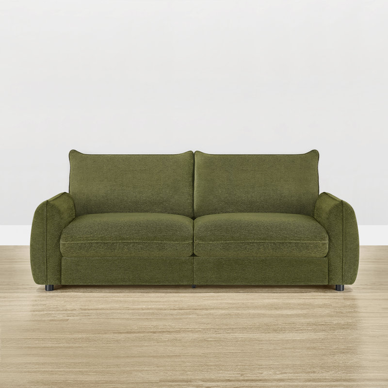 Greek 90.5"W  3-Seater Modern Upholstery Sofa, Moss Green