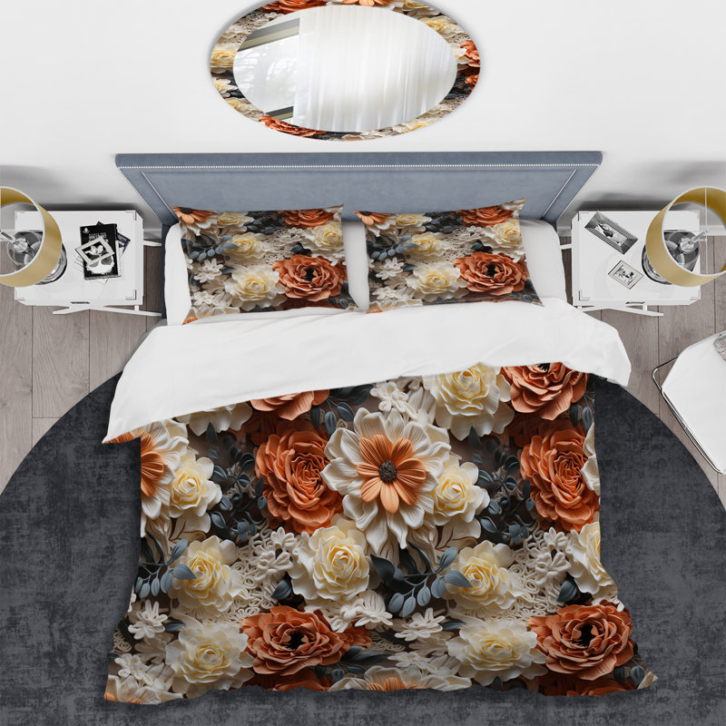 Ensemble de housse de couette Rustic Lace Romance Victorian Pattern III, Housse de couette pour très grand lit et 2 très