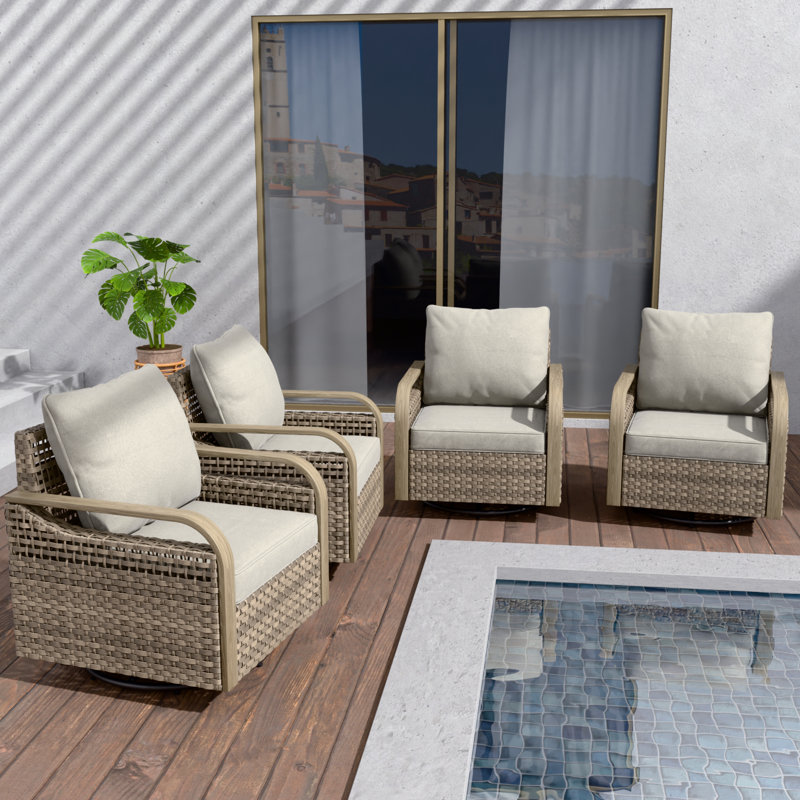 Ensemble de 4 chaises de patio Timicka, Gris
