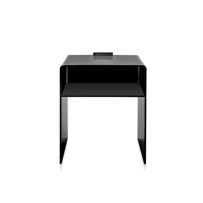 Swepsonville 40cm W Plastic Bedside Table, Black