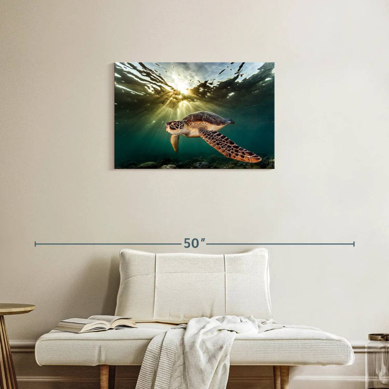 Brampt Rare Green Sea Turtle, 20" H x 30" W