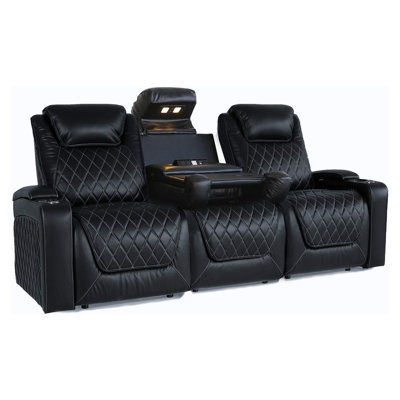 Sièges de cinéma Valencia Valencia Xl | Cuir haut de gamme italien Nappa 11000 de qualité supérieure, fauteuil inclinable électrique, appui-tête électrique, soutien lombaire électrique, espace supplémentaire, avec console centrale (rangée de 3,