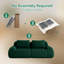  Canapé modulaire de 82 po en flanelle de style texturé «Boneless» avec assise profonde et repose-pieds, vert-1906213738
