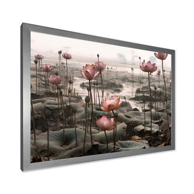«Grey Pink Lotus Pond» sur toile par John Audubon