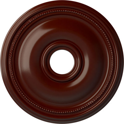 Endurathane Bradford Ceiling Medallion, 18 1/8"OD x 3 3/4"ID x 1 1/8"P (Fits Canopies up to 4 3/8"), Hand-Painted Brushed Mahogany Finish